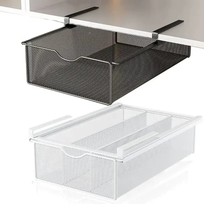 Compartiment de rangement coulissant en maille pour armoire