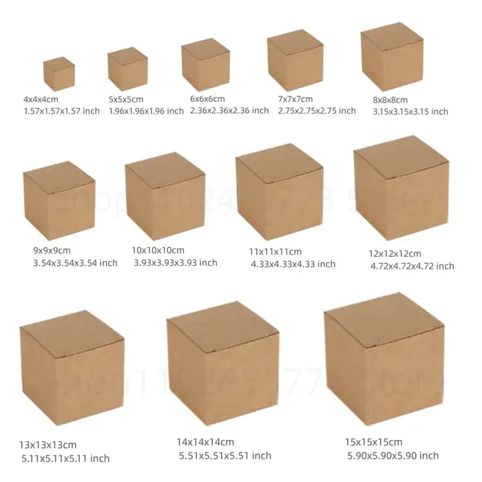 Boîte carrée pliante en papier Kraft