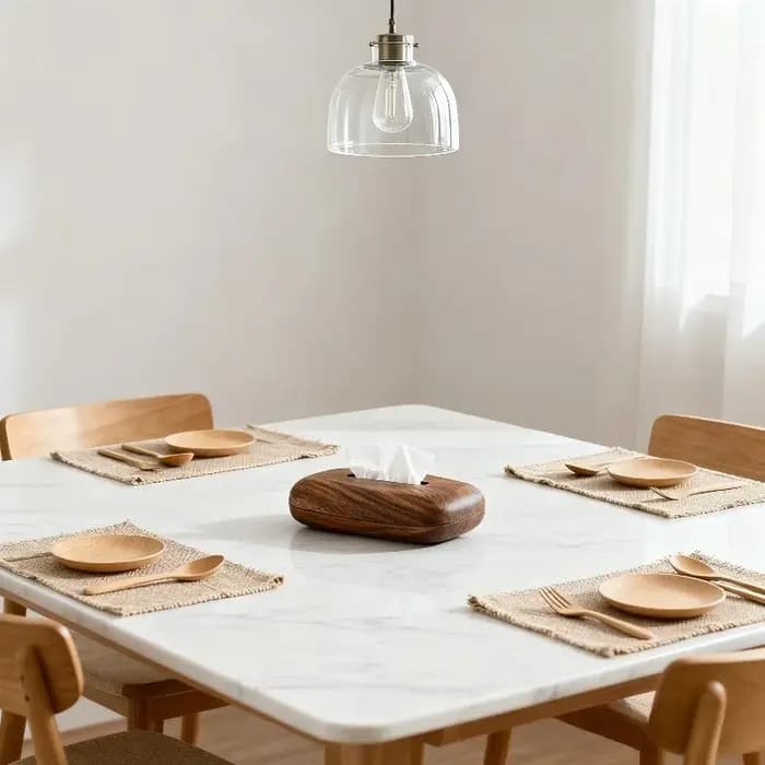 Boîte à mouchoirs en bois de noyer