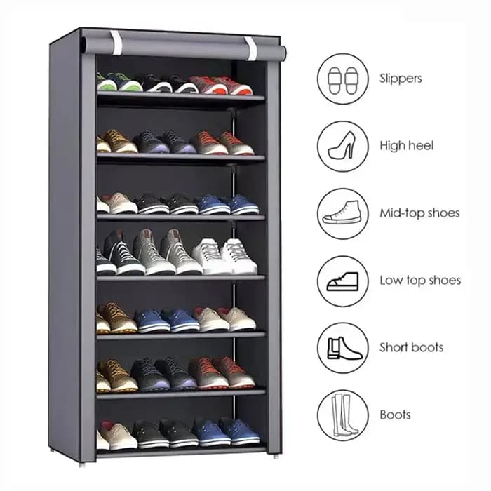 Organisateur de chaussures à 8 niveaux peu encombrant - Rangement