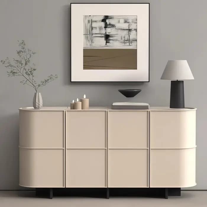 Meuble de rangement d'entrée, unité de rangement laquée italienne, buffet décoratif pour salon, pour