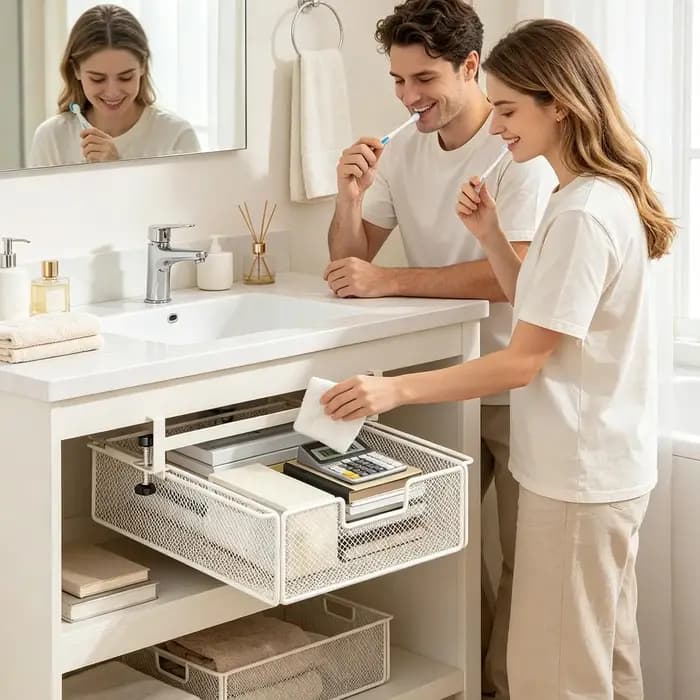 Tiroir sous le bureau avec barre de suspension, boîte de rangement invisible sous le bureau, outil de transformation de poste de travail, étagère latérale pour bureau d'étudiant