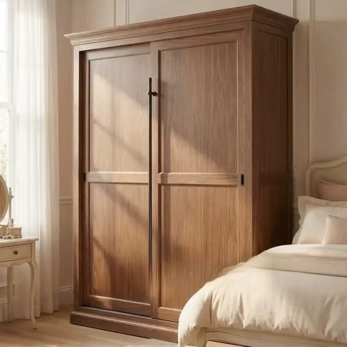 Armoire coulissante intégrée à économie d'espace pour vêtements, style français, pour salon, meuble
