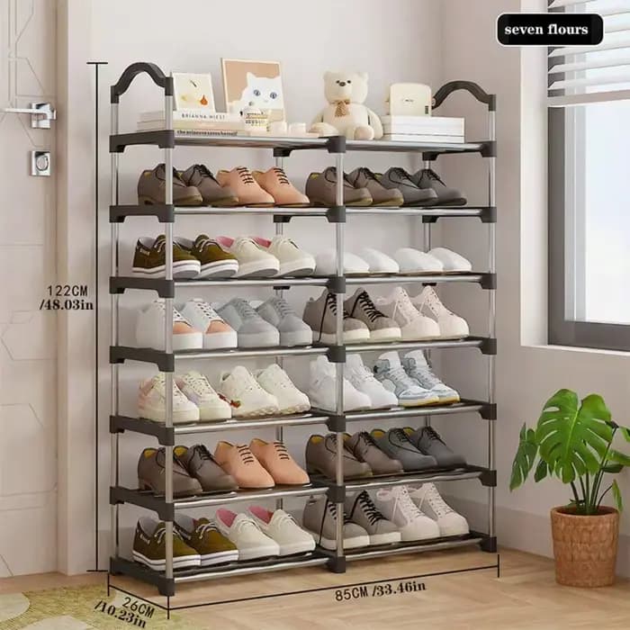 Meuble à chaussures double rangée - rangement multi-niveaux pour la maison