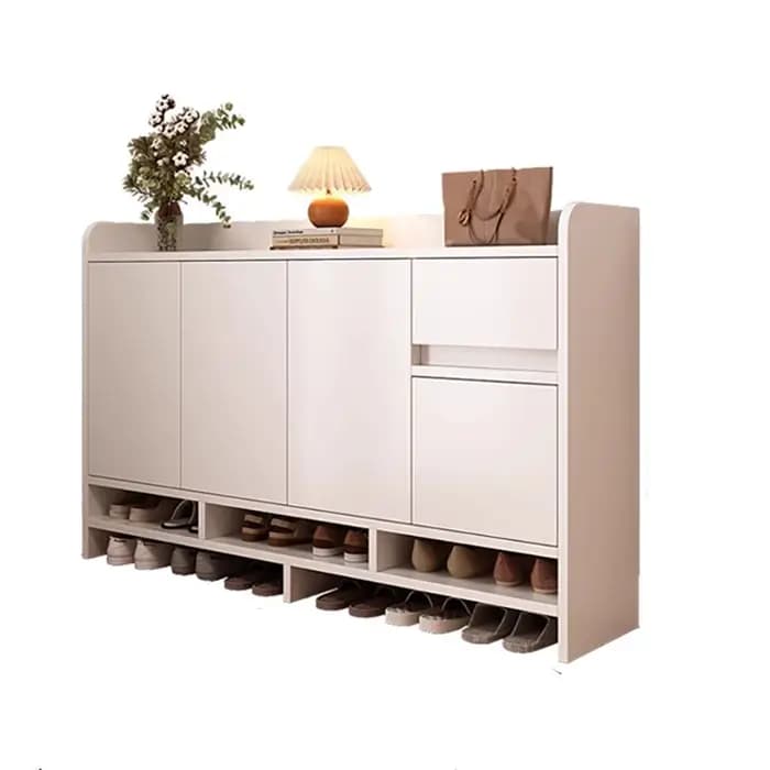 Étagère à chaussures en bois blanc tiroir De maison gain De place