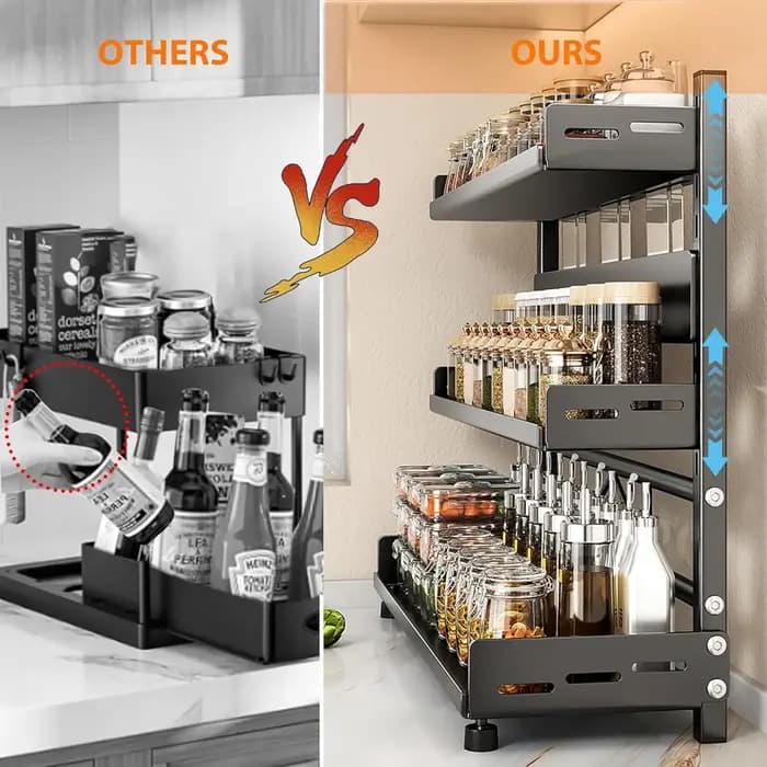 Support de rangement d'épices à 3 niveaux pour comptoir