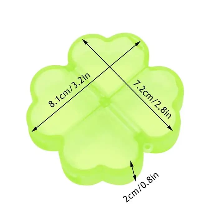 Boîte de rangement trèfle à quatre feuilles, 4 grilles, conteneur de médicaments, boîte à pilules, trèfle porte-bonheur, bricolage INS, Mini organisateur de Scrapbook en plastique Durable