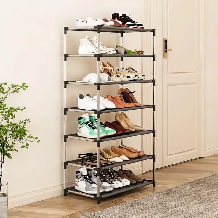 Étagère à chaussures multi-niveaux, organisateur de rangement imperméable, design peu encombrant, adapté à la maison, au bureau, à l'entrée, au dortoir, au couloir, au placard