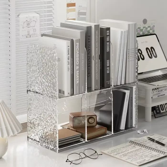 Support de rangement de bureau 4 compartiments pour livres