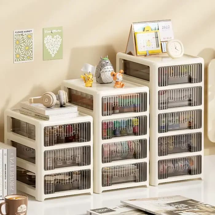 Boîte de rangement de bureau à tiroir, boîte d'organisation de fichiers de papeterie de bureau, coiffeuse, boîte de rangement de rouge à lèvres et de cosmétiques