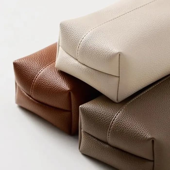 Boîte à mouchoirs en cuir artificiel