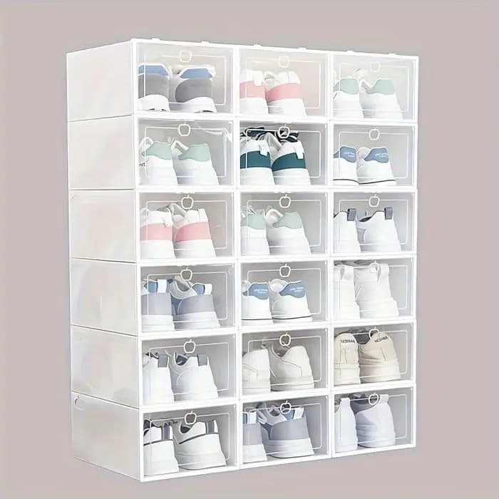 Organisateur de rangement pour chaussures transparent pliable