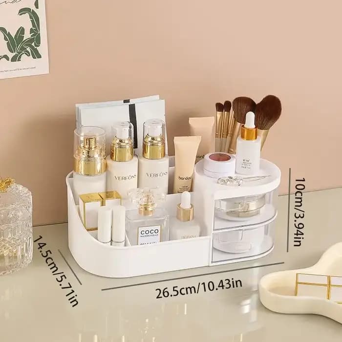 Boîte de rangement cosmétique grande capacité avec tiroir transparent - Organisateur de maquillage m