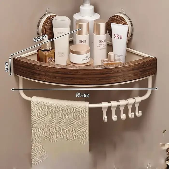 Étagère triangulaire de salle de bain à ventouse