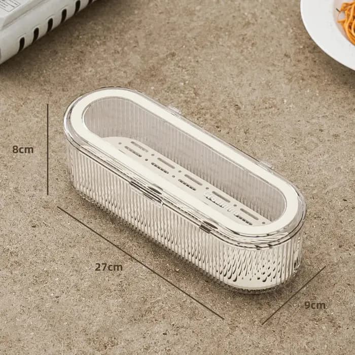 Boîte de rangement pour couverts avec couvercle