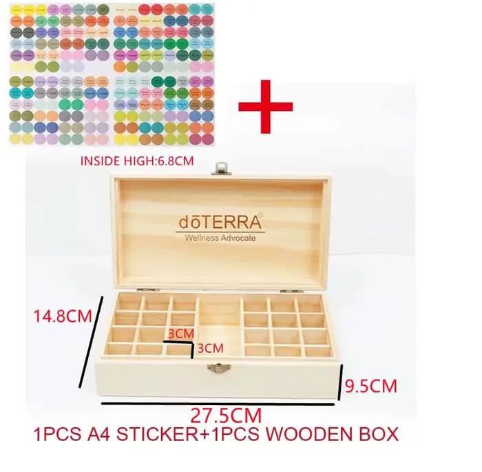 Boîte de rangement en bois pour huiles essentielles