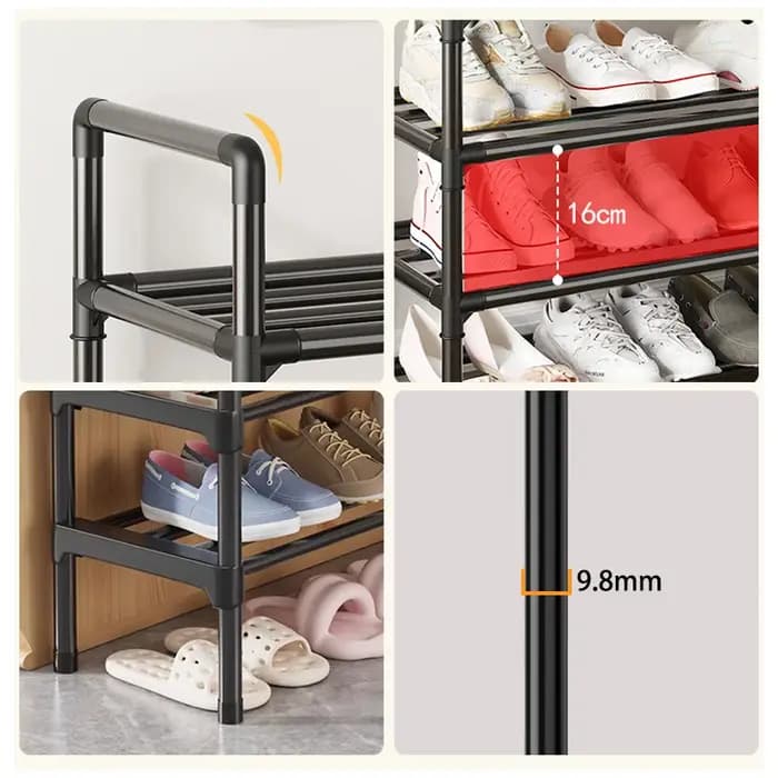 Étagère à chaussures en métal à plusieurs niveaux