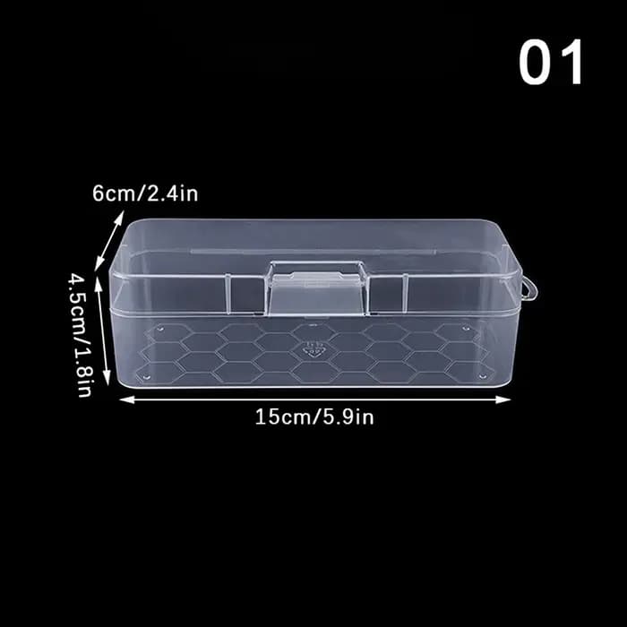 Boîte à stylos à ongles transparente, matériau PP, boîte à pinceaux à ongles, boîte à poudres, papet