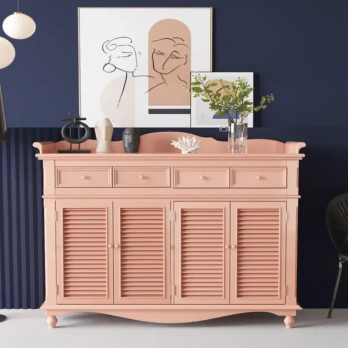 Grande armoire de salon de luxe Led Vintage blanc