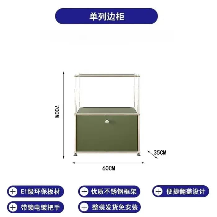 Armoire de cuisine moderne simplicité vert Olive casier de rangement en acier inoxydable commode organisateur armoires de salon meubles