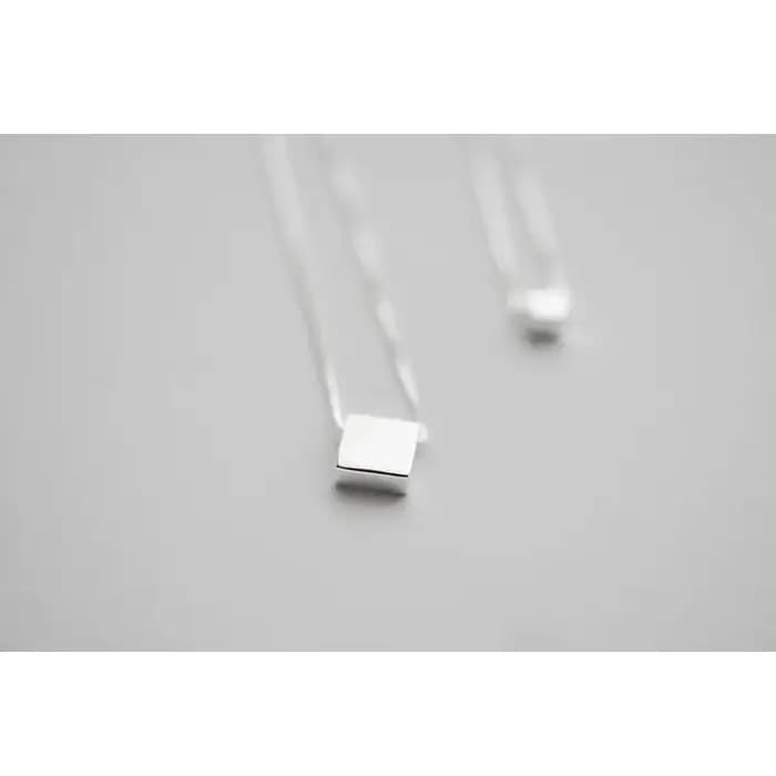 Bijoux en argent 925, boîte carrée Double couche