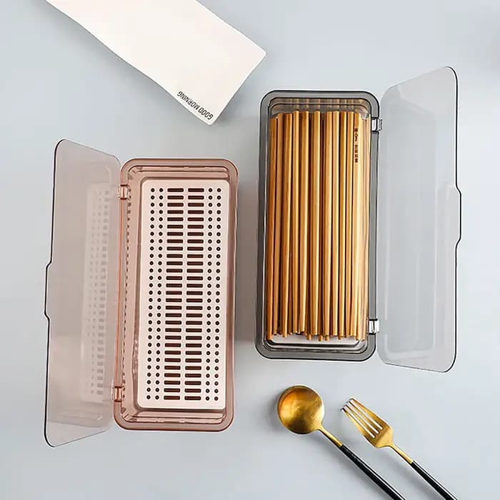Boîte de rangement pour couverts en plastique T1 avec couvercle et doublure de proximité
