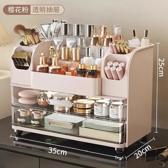 Boîte de rangement de cosmétiques de bureau, boîte à maquillage, table de maquillage haut de gamme, boîte de tri pour produits de soin de la peau, étagère de rangement pour table de maquillage