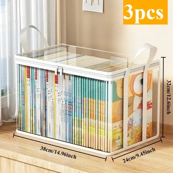 Boîtes de rangement transparentes avec couvercle rabattable - Grands bacs