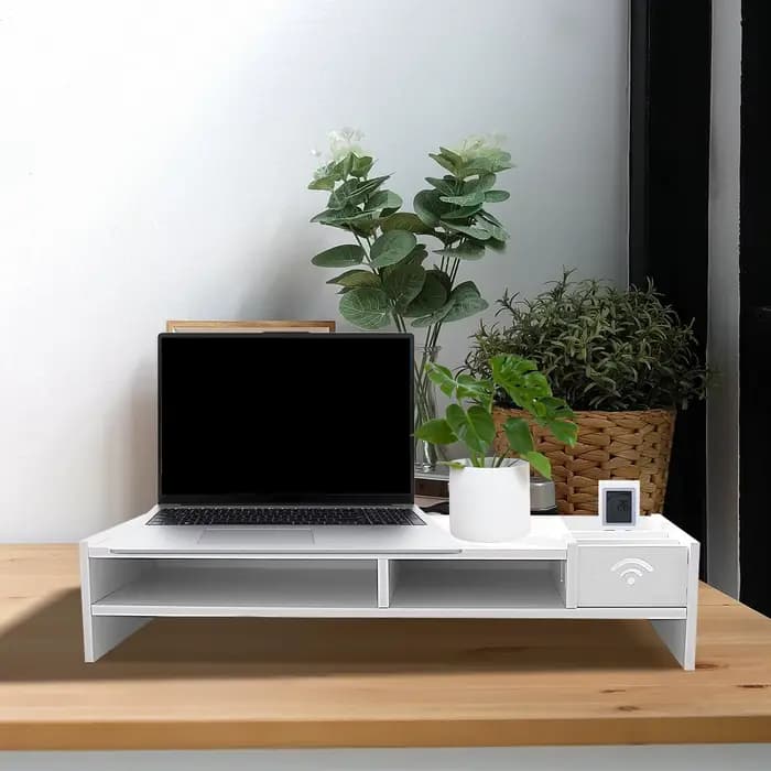Organisateur de bureau à 3 niveaux, support de moniteur, étagère de rangement pour bureau, lecture, étude, travail, jeux, affichage, maison, dortoir, école