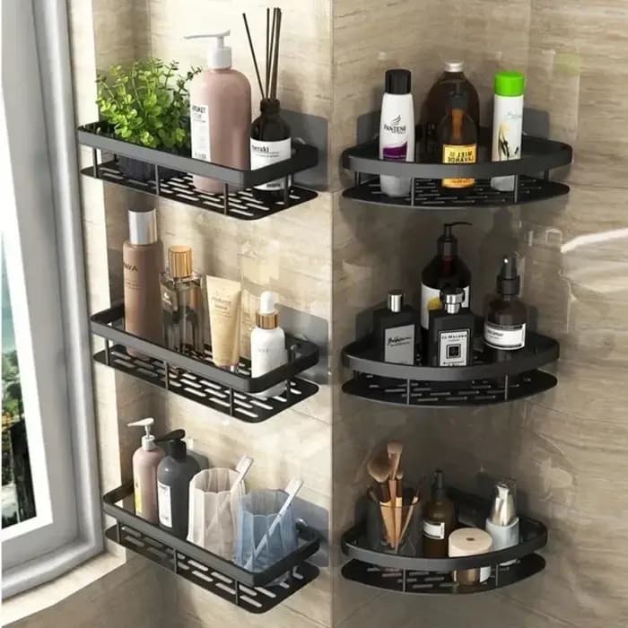 Nouvelle étagère de salle de bain murale sans perçage pour rangement de maquillage