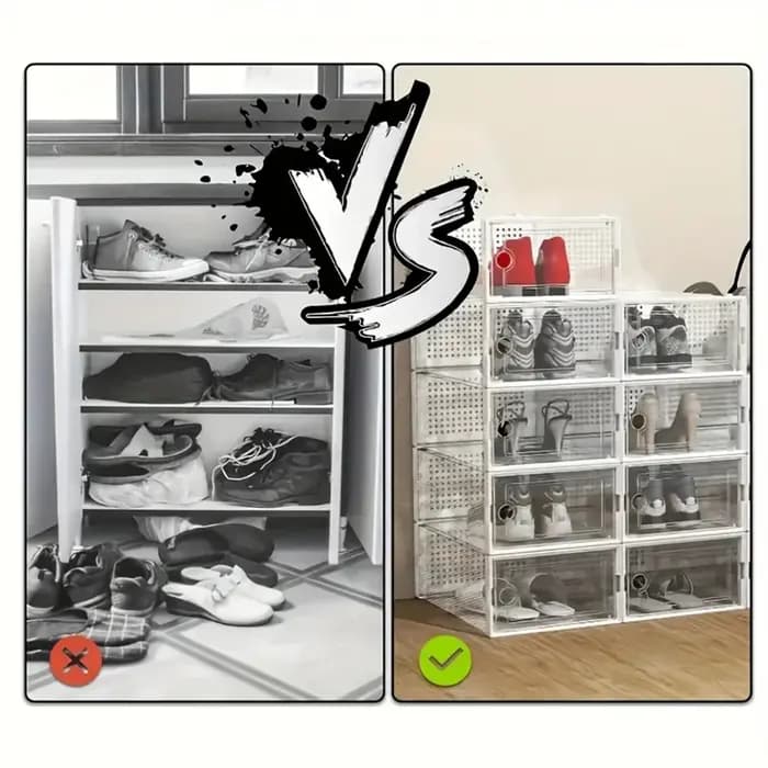 Boîte à chaussures modulaire peu encombrante de grande capacité 6 pièces