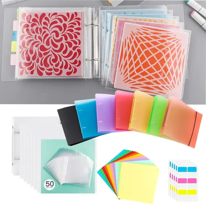 Organisateur de dossiers de rangement de pochoirs 6x6, classeur de rangement découpé et support de rangement de timbres, organisateur de pochoirs de cuisson, Scrapbooking