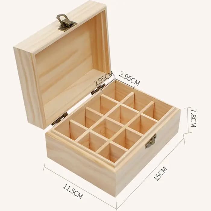 Boîte de rangement en bois pour huiles essentielles