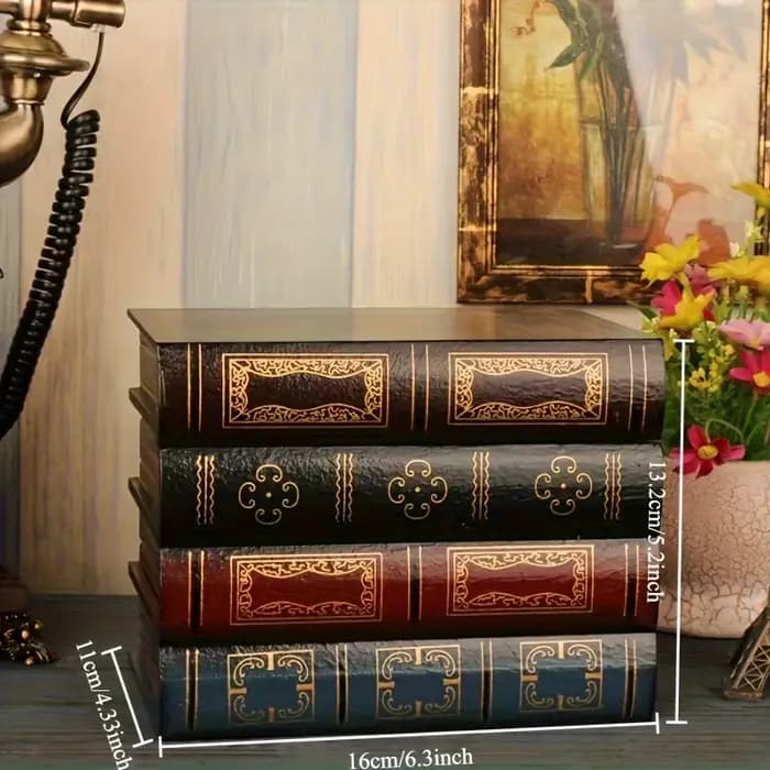 Boîte de faux livres, livre de Simulation Vintage pour porte-bijoux