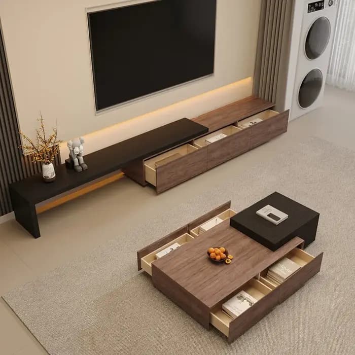 Meuble TV rétractable pour salon