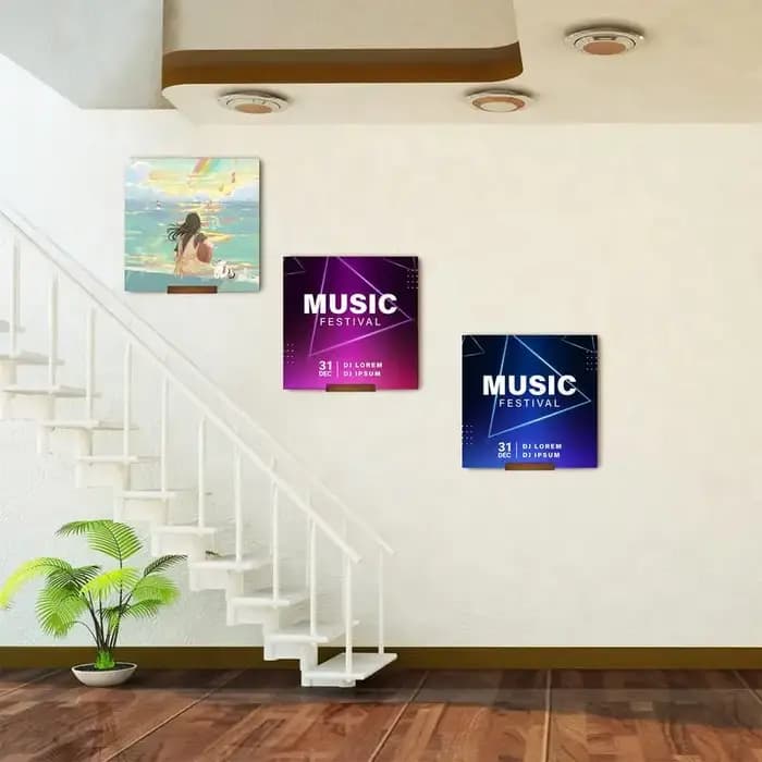 Support mural d'étagère de disque vinyle en bois
