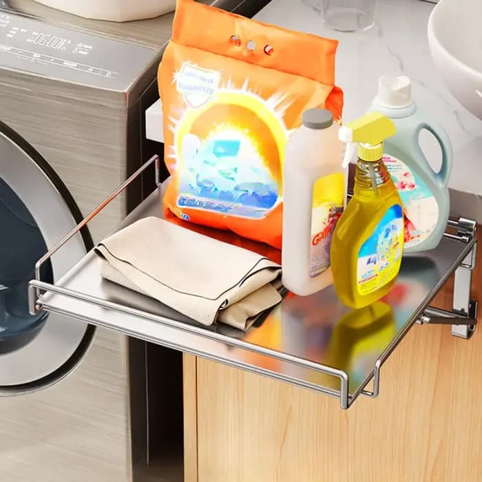 Étagère pliable en acier inoxydable pour comptoir