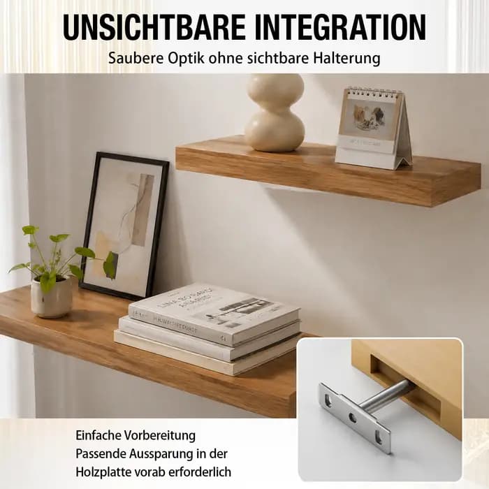 Étagère flottante invisible robuste avec supports dissimulés pour fixation murale, étagère de rangement, supports métalliques, quincaillerie de meubles
