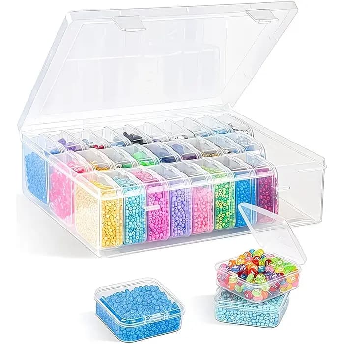 30 petits contenants de rangement en plastique