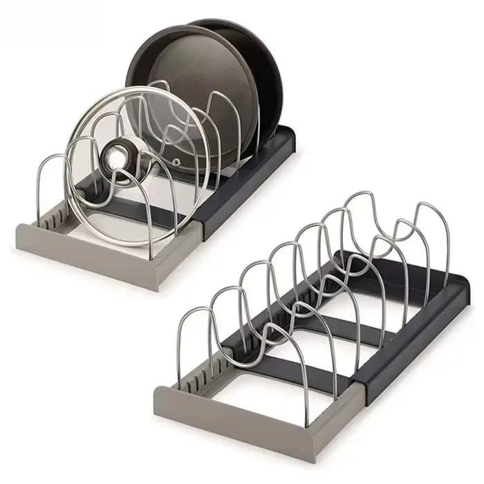 Organisateur de casseroles et poêles à compartiments