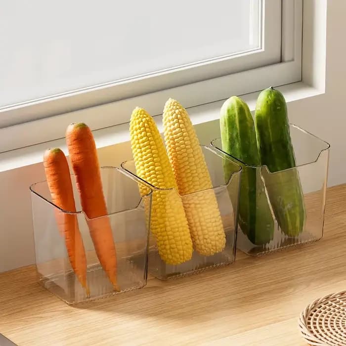 Lot de 3 organiseurs de réfrigérateur - Boîtes de rangement pour porte latérale