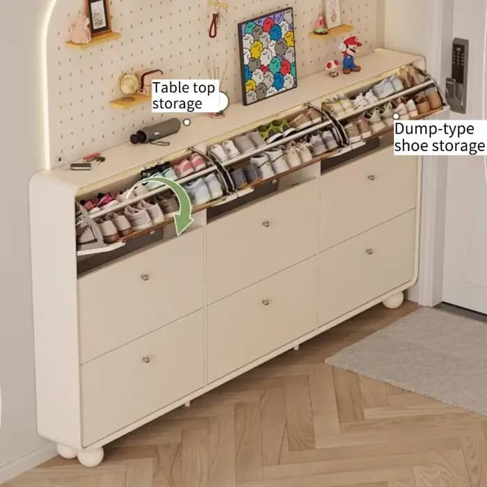 Meuble à chaussures vertical étroit pour entrée
