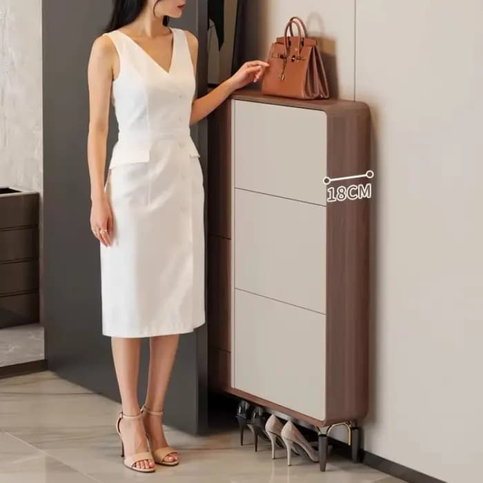 Meuble à chaussures moderne et étroit pour entrée