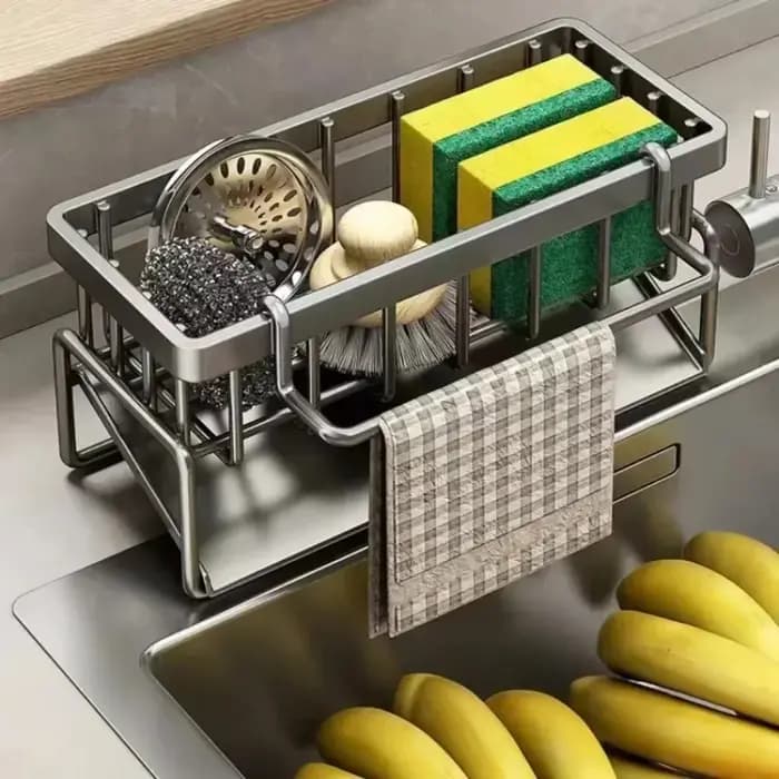 Égouttoir à vaisselle extensible en acier inoxydable pour comptoir de cuisine