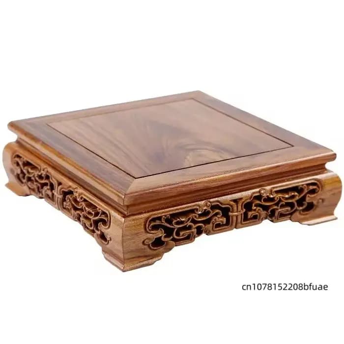 Support de plantes en bois massif, décoration Zen d'intérieur, porte-pot de fleurs, présentoir artisanal à plusieurs niveaux pour vase, service à thé, étagère de décoration pour la maison