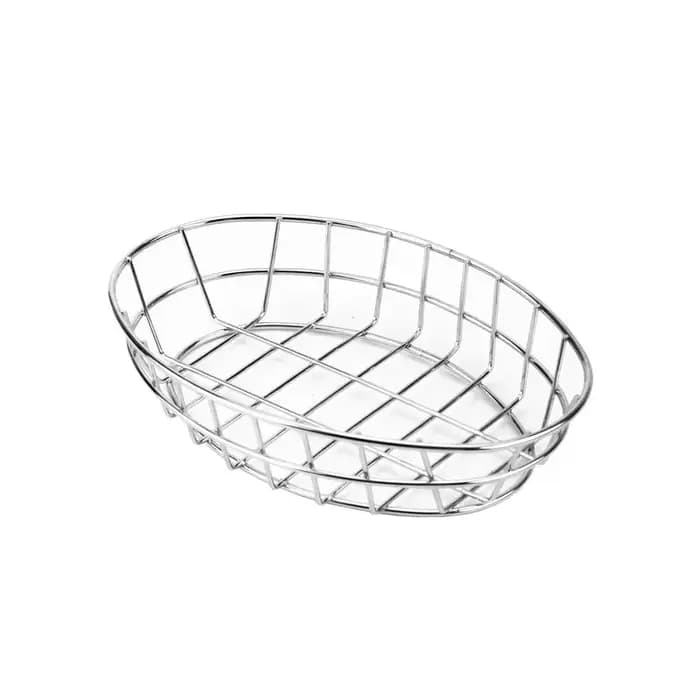 Panier de rangement de bureau en acier inoxydable, panier de rangement cosmétique, panier à fruits,