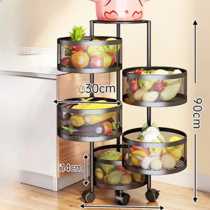 Supports de cuisine étagère à légumes multifonctionnelle Fruits support de rangement rotatif panier sol multicouche
