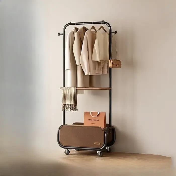 Étagère murale porte-vêtements en métal moderne pour couloir