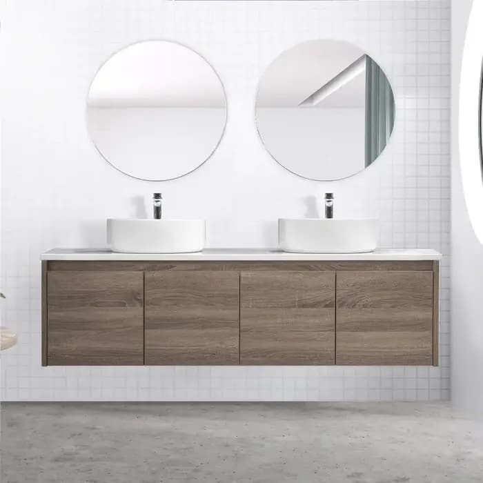 Meuble de salle de bains en marbre de chêne blanc