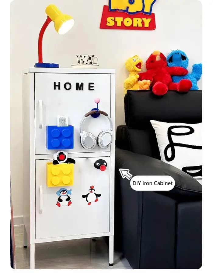 Boîte de rangement magnétique pour blocs de construction